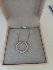 Diamonique circle pendant and - circle,