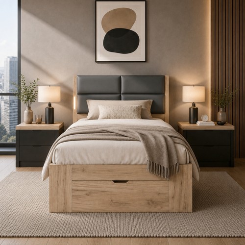 3ft single wooden - wooden, bed