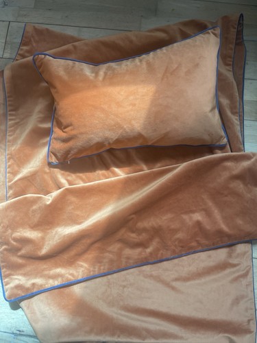 Orange gold velvet - orange, runner