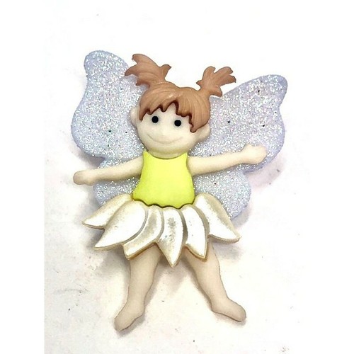Glittery fairy glitter button - glittery,