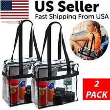 2x Clear PVC Tote Bag Women