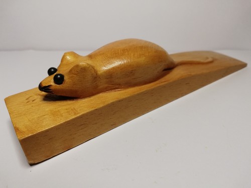 Vintage wooden door stop wedge - vintage,