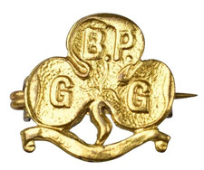 Antique Old The Girl Guides Early 1900's Brass Metal Promise Brooch Badge