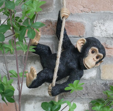 Climbing Chimp Monkey Tree Hanging Garden Ornament Statue Sculpture Decoration