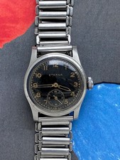 Eterna Military Style Stainless Steel "Tre Tacche" Case Vintage Wristwatch