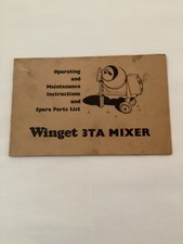 Winget 3TA Mixer Operating and Maintenance Instructions