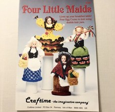 EM1 - Craftime - Set of  Toy Doll Dress Costumes Four Little Maids Egg Cosies