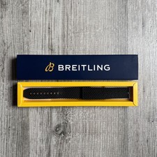 Breitling Black Mesh Rubber Watch Strap | 22-20 | Good Condition