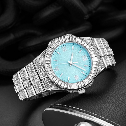 Iced out bling men quartz - out, men’s