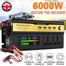 6000W Peak Power Inverter DC 12V to AC 220V 240V Car Converter 4 USB 2 Socket