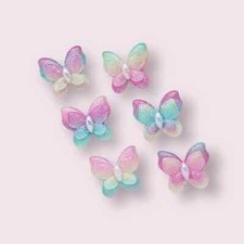 Fabric butterfly patches, applique pastel butterfly, 4cm sew on butterfly, 6pcs