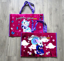 2 X IRREGULAR CHOICE Pink Foil Cat Rabbit Shiny Large Shopping TOTE BAG BAGS NEW