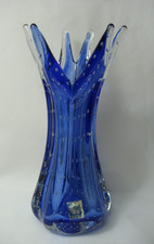Old Vintage Murano Flavio Poli Seguso Glass Vase Pointed Vase 1960s Label