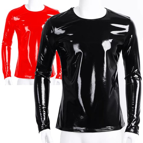 Mens shiny pvc wet look - wet, pu