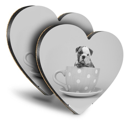 Heart mdf coasters bw - heart,