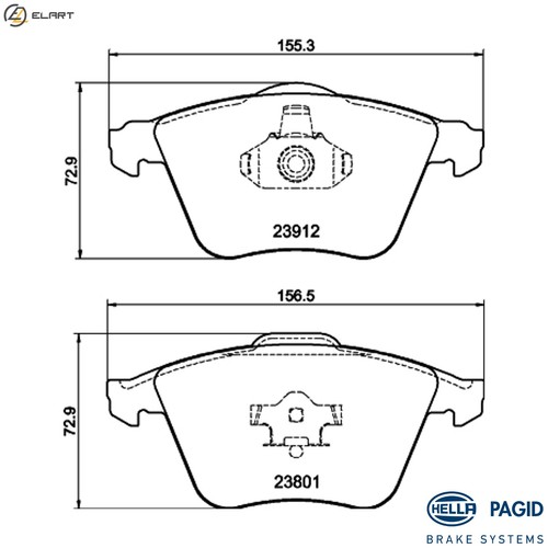 Brake pad set - disc, 8db