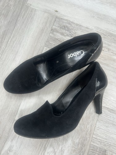 Gabor black patent - and, suede
