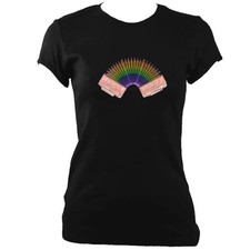 Rainbow Accordion Ladies Fitted T-shirt | Accordion Clothing