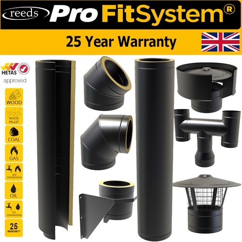 5inch black twin wall flue - 5inch,