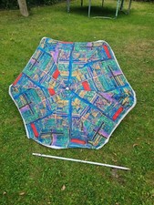Stunning Vintage 1970s 80s 90s Garden Parasol - Bright Pattern Retro Prop 