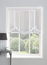 Ibiza White Voile  Tie Blinds with a Diamante edge, beautiful item