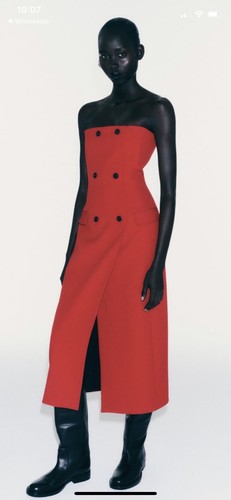 Zara red strapless dress - red, with