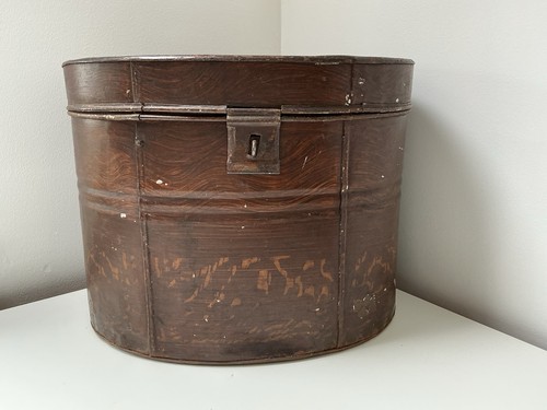 Vintage toleware hat tin - vintage,