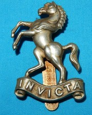 QUEENS OWN WEST KENT YEOMANRY BRITISH MILITARY CAP BADGE W/M - SLIDER GENUINE