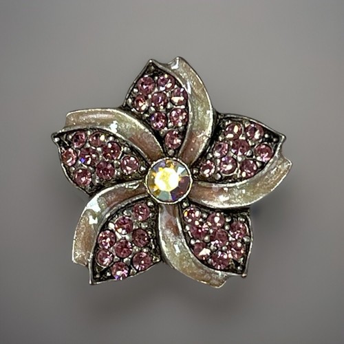 Rhinestone enamel flower - rhinestone,