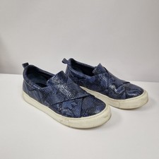 Jigsaw Shoes UK 6 EU 39 Cross Over Snake Print Leather Slip On Navy Olivia 