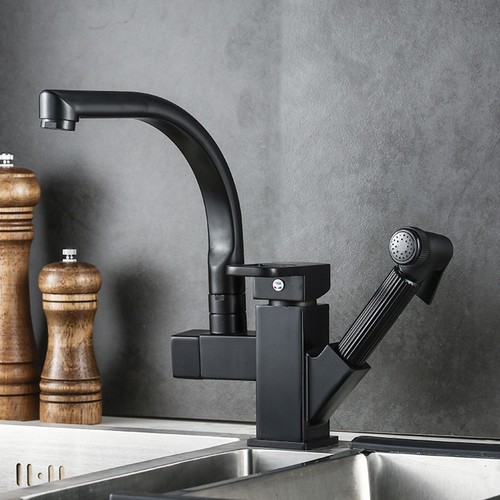 Matt black monobloc kitchen - monobloc,