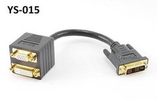 DVI-I (Digital/Analog) Male to VGA/DVI-I Female Y-Splitter Adapter Cable, YS-015