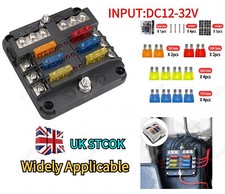 6 Way Blade Fuse Box Block FuseBox Holder Auto Marine Bus Bar Car Kit 12V 32V UK
