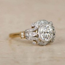 2.50Ct Art Deco Style Lab-Created Diamond Edwardian Circa Engagement Silver Ring