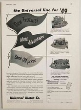 1949 Print Ad Universal Marine Motors 3 Engine Models Oshkosh,WI & NY