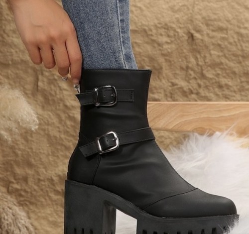 Womens chunky heel round toe - womens,