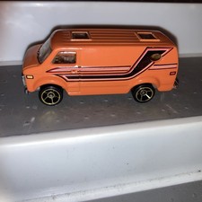 MATCHBOX 2006 CHEVY VAN -ORANGE - custom wheels vgc loose