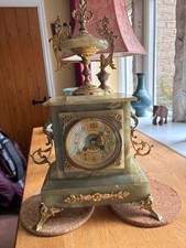 Schmidt Fres Antique green onyx clock,
