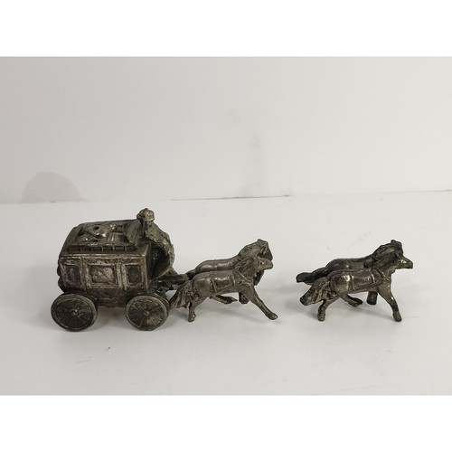 Vintage metal stagecoach horse - stagecoach,