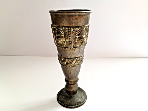 Antique benin brass - benin?, goblet