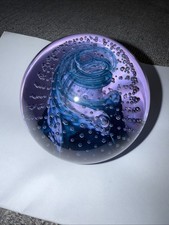 Caithness Scotland Vintage Cauldron Aqua Paperweight, Great Condition