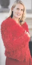 Knitting Pattern Ladies Eyelash Faux Fur Jacket Easyknit Stocking Stitch 34-42 