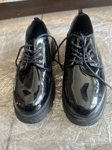 Chunky black patent shoes - chunky,