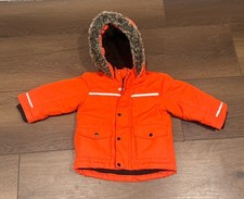 Baby Boy Red Hooded Parka Coat