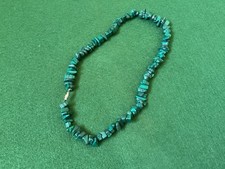 Vintage malachite Chip Chunk Necklace tumbled stone retro vintage