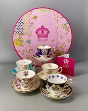 Royal Albert 100 Years Set Of 5 Tea Cups & Saucers Chintz Duchess Regency Mint