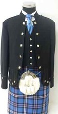 Mixed Wool Sherrifmuir Kilt Jacket & Vest chrome Buttons/Scottish Wedding Dress