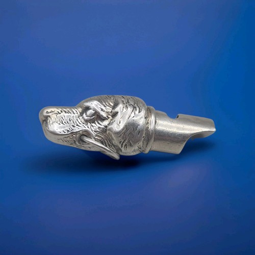 Sterling silver dog head - silver,