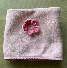 Mothercare Fleece Pram Blanket Flower Pale Pink 68x80cm 7169425 Vintage