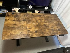 Height Adjustable Electric Standing Desk, 160x80cm Stand up Table (Rustic Brown)